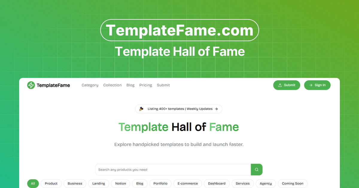 TemplateFame screenshot 1